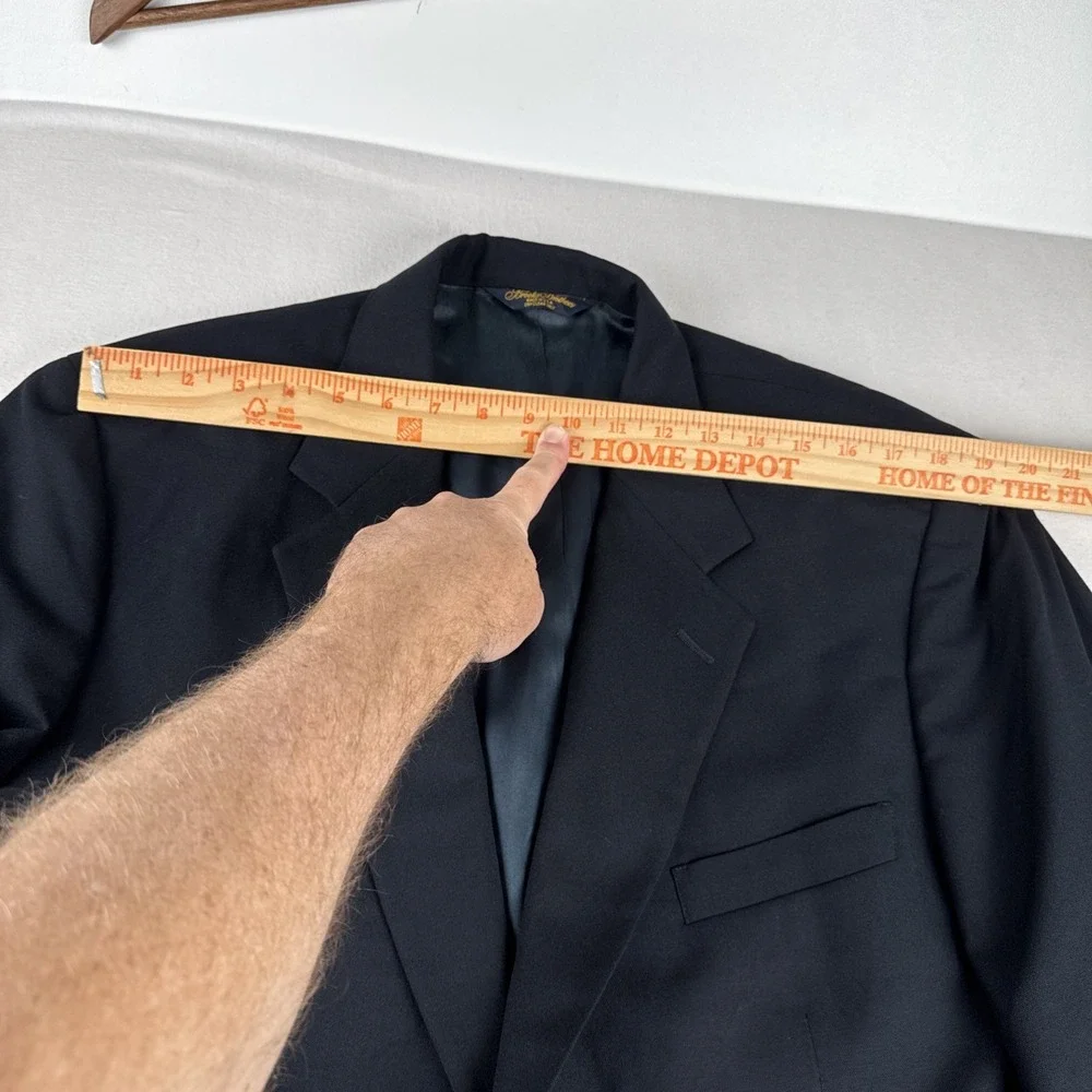 VTG Brooks Brothers Brooksease Mens Black Blazer Gold Buttons 44L Wool Classic